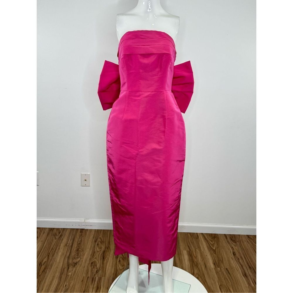 Alexia María Margaret Bow Silk Dress Size 10 - Picture 3 of 12